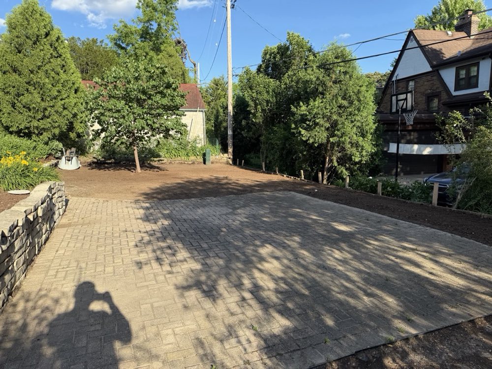 Grading and landscaping work in progress