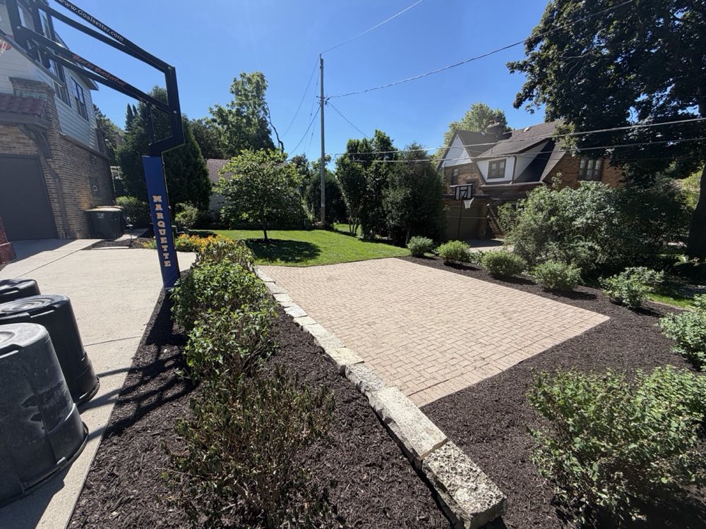 Completed lush front yard landscaping